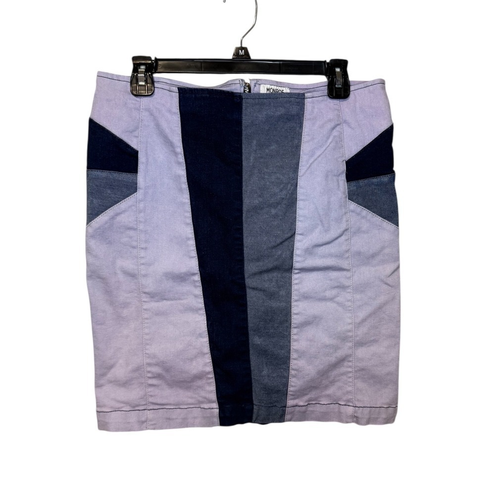 Y2K Monroe & Main Denim Mini Skirt Patchwork Design Size 12